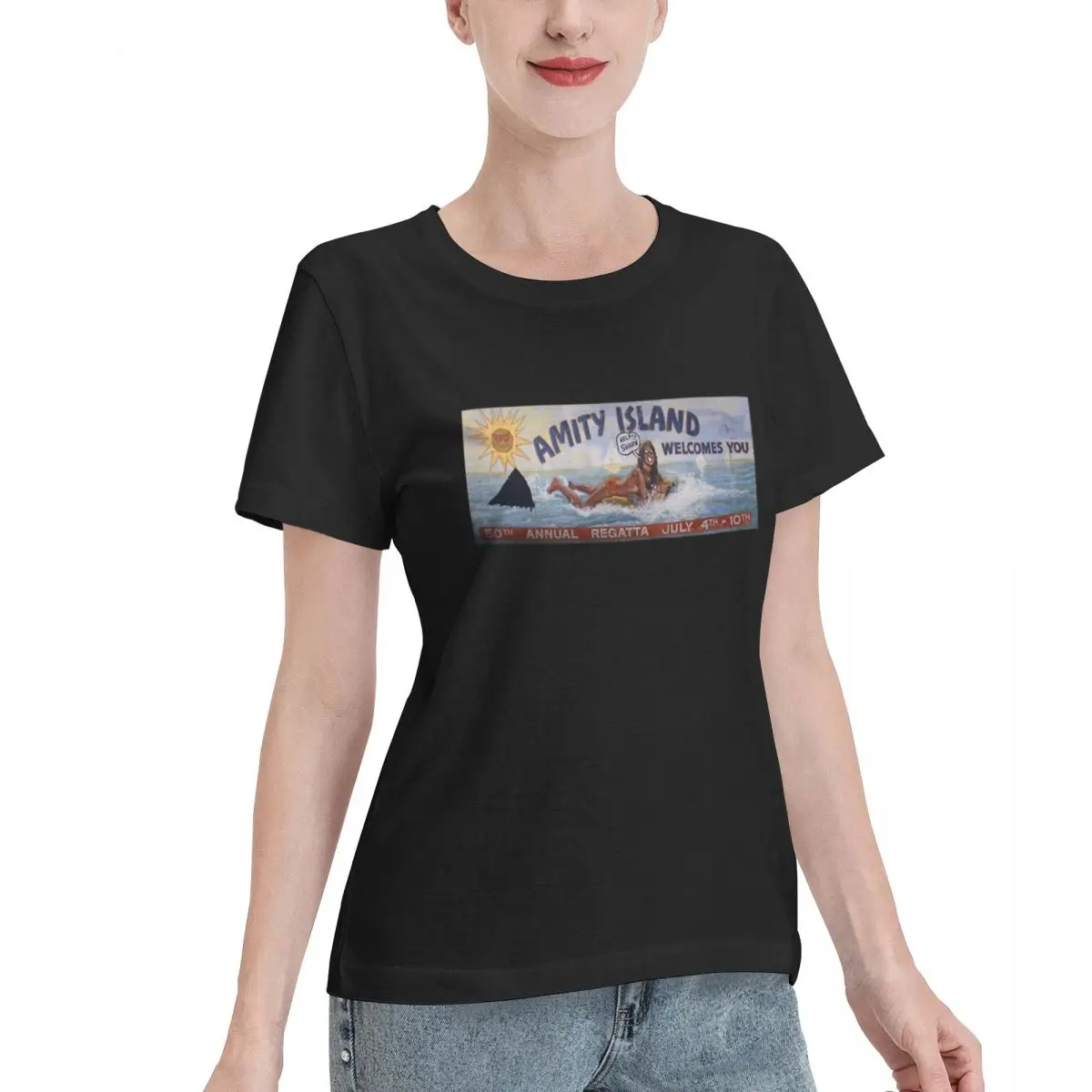 Bargain Price Welcome To Amity Island Women's T-shirt Classic High Quality Cotton Shirt