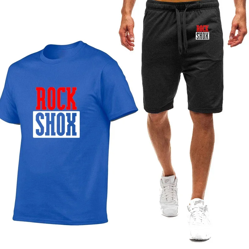 

Rock Shox Shock Suspension Mountain Mtb 2024 Man Fashion Short Sleeved Sportkleding T-Shirt + Casual Wear Trousers 2-piece Set