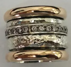 KSRA 2024 New Fashion Vintage Geometric Three Layers Exquisite Rings For Women Birthday Party Personal Trend Jewelry