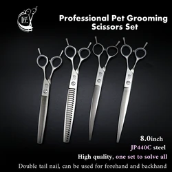 Crane 7.0 7.5 8.0 Inch Professional Pet Scissors Set Dog Grooming Scissor Straight Curved Chunker Thinning Shears High Quality