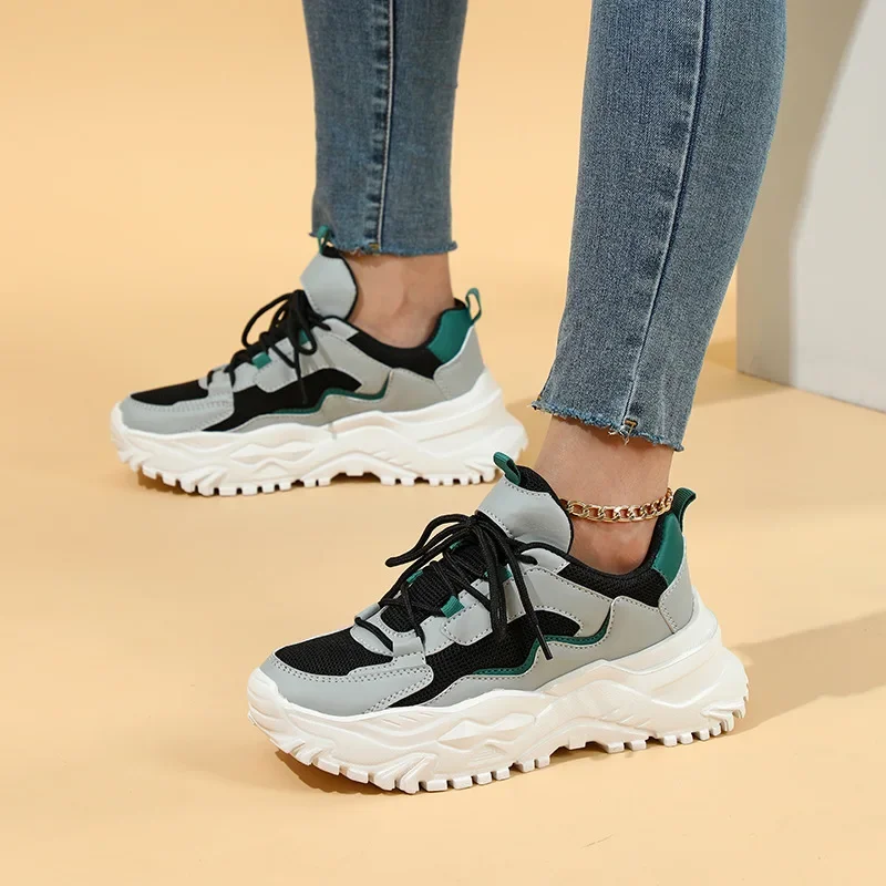 Men's and Women's Korean Version of The Trend Thick Soled Clunky Sneaker Breathable Comfortable Casual Sports Shoes image 2