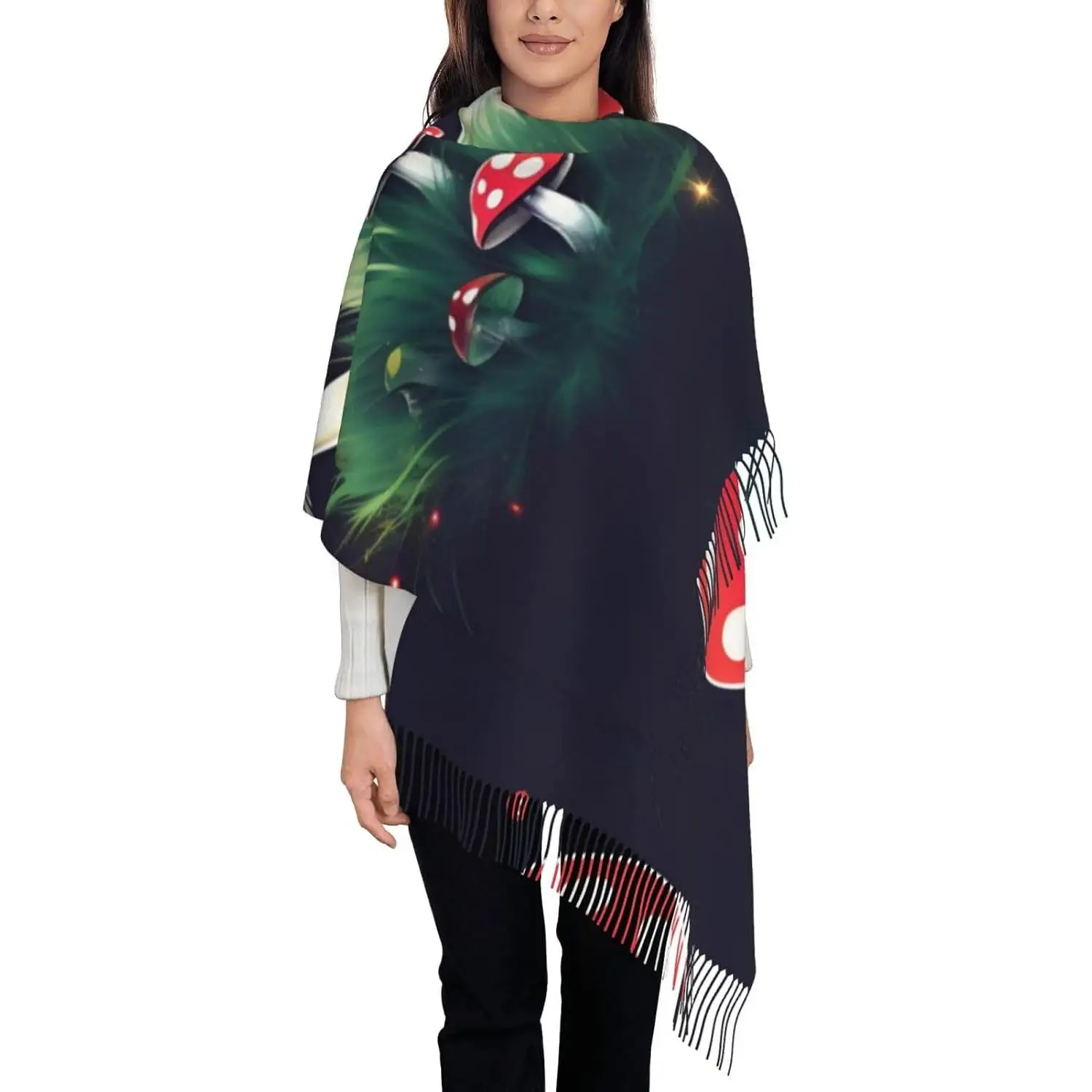 

Print Tassel Oversized Thick Scarf Soft Scarves Ideal Fall Winter Scarf Shawl For Winter Fashion Lightweight Scarf Shawl