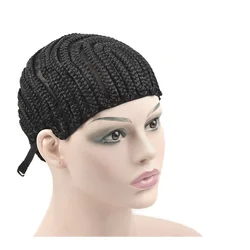 1 pz nero tessitura parrucca Caps Cornrow Cap con elastico per fare parrucche intrecciare Cap parrucca Net