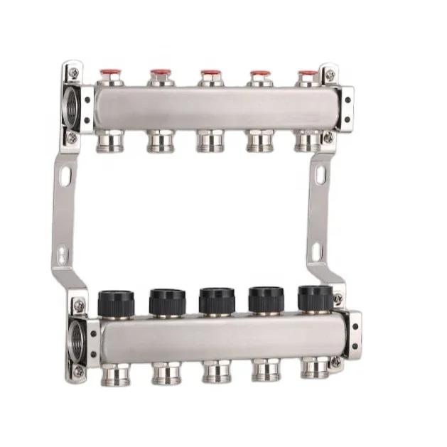 New product 5 way stainless steel underfloor heating manifold water heated floor heating