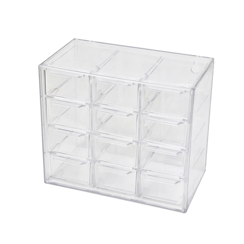 Organizador de joyas, caja de almacenamiento de escritorio, tipo cajón, estante transparente, caja de decoración de cabello estacionario, Se puede apilar Orga