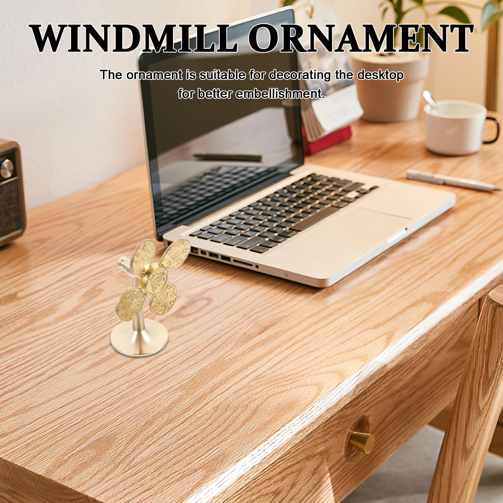 

Brass Windmill Desktop Ornament Style Statue Propitious Feng Shui Chinese Home Decor Windmill Ornament