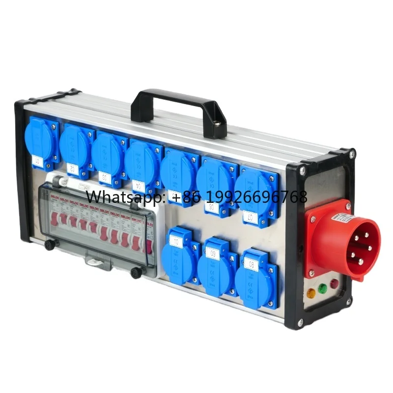 European Output Distribution Box 6-Way 16A Waterproof Stage Distribution Box 9-Way European Gauge Power Supply Box