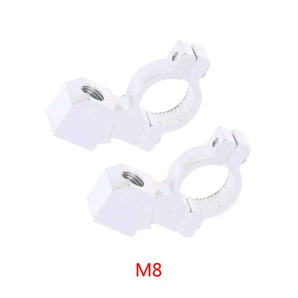 

2pcs For Honda Yamaha 8mm/10mm Thread Motorcycle Handlebar Rearview Mirror Holder Clamp Aluminum Alloy Mount Adapter