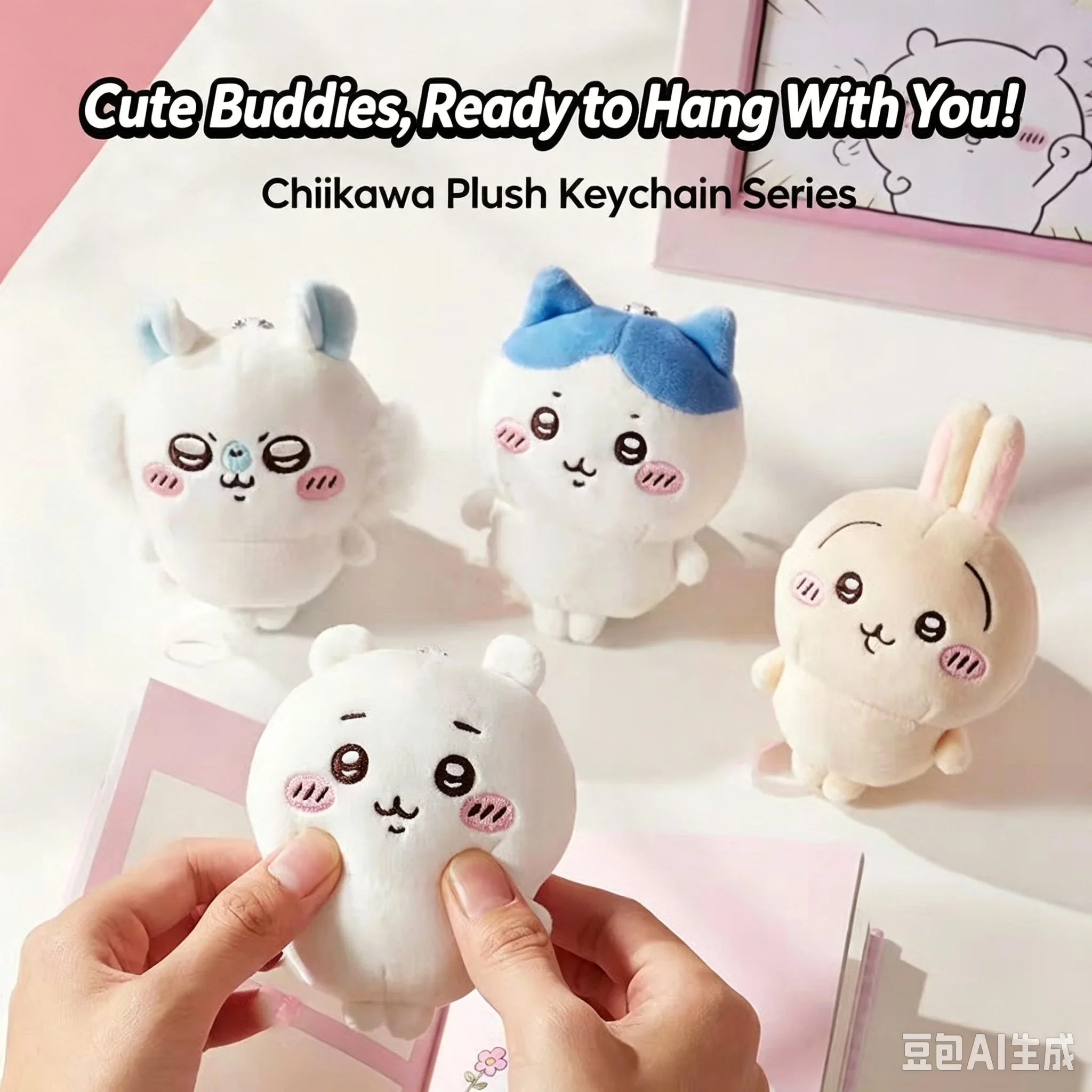 Chiikawa Usagi Hachiware Plush Bag Charm Kawaii Cartoon Pajama Series Soft Pendant Keychain Cute Collectible Gift
