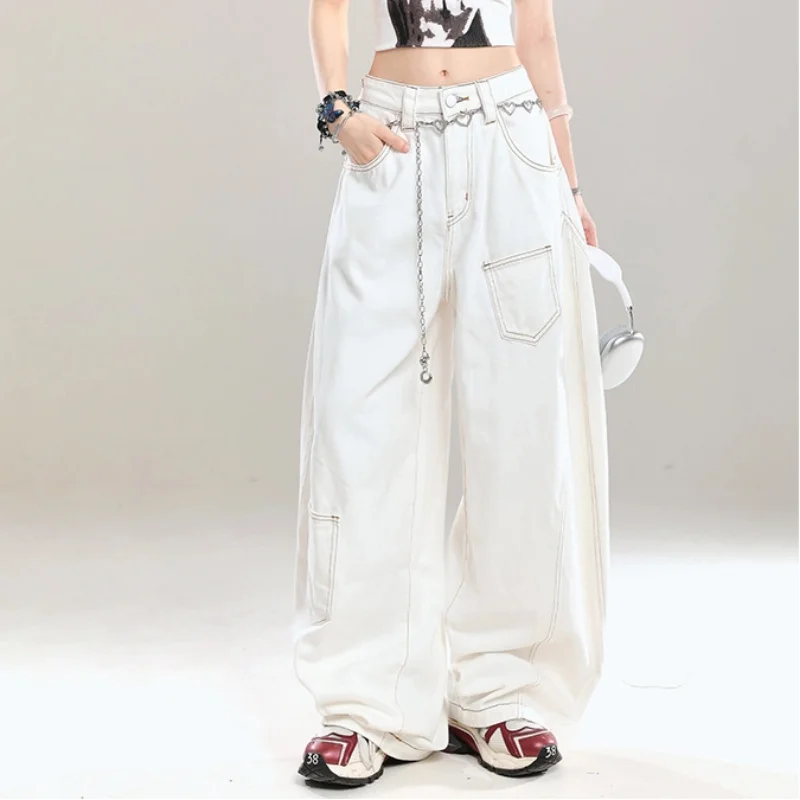 

Джинсы Scimitar Design Sense Lazy Style, женские весенне-осенние универсальные свободные широкие джинсы в пол с карманами