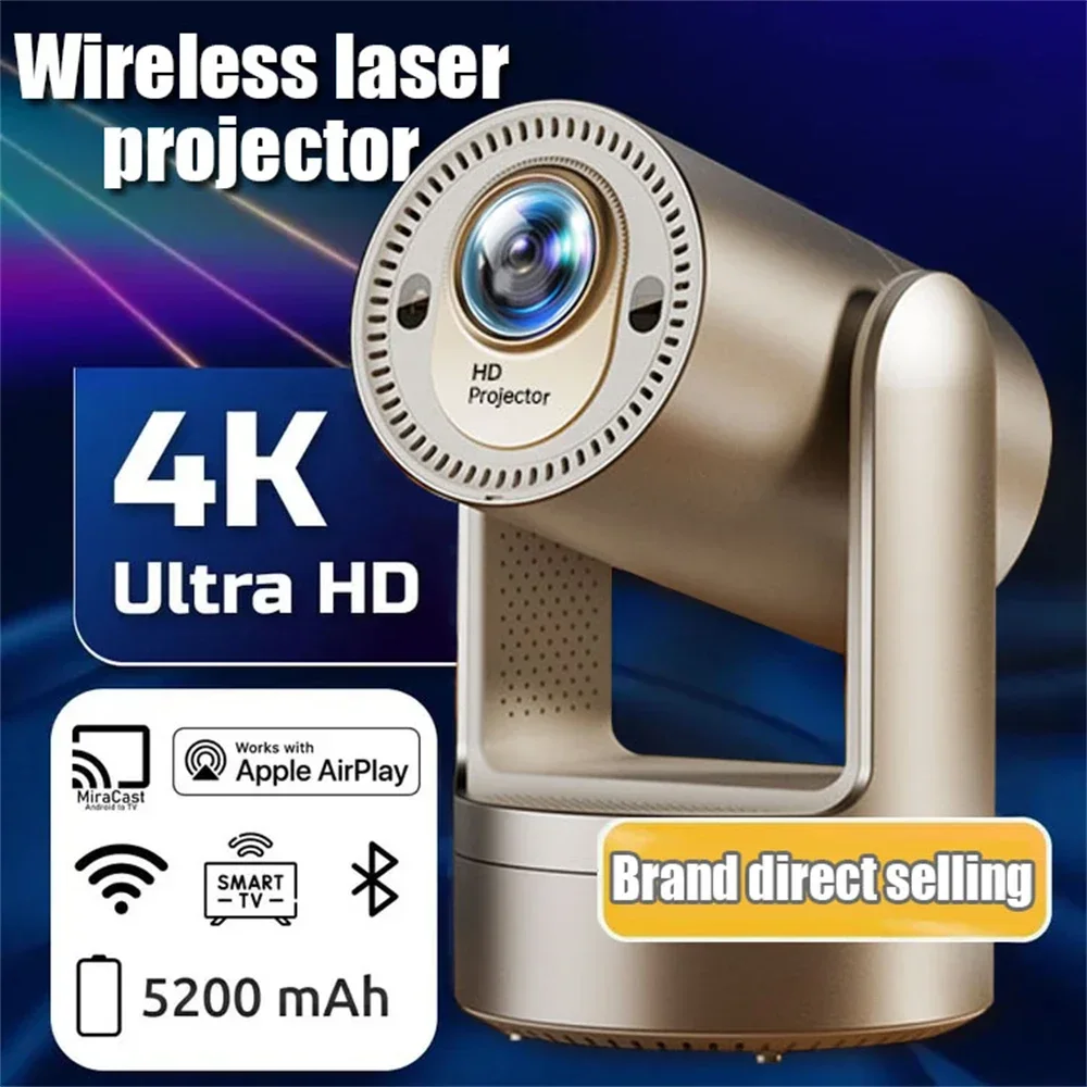 

HT25 4K HD Smart Projector Android 9 4K 1280*720P Video Cinema Outdoor Portable Outdoor Home HD LED Projetor HY6 Pro Upgraded
