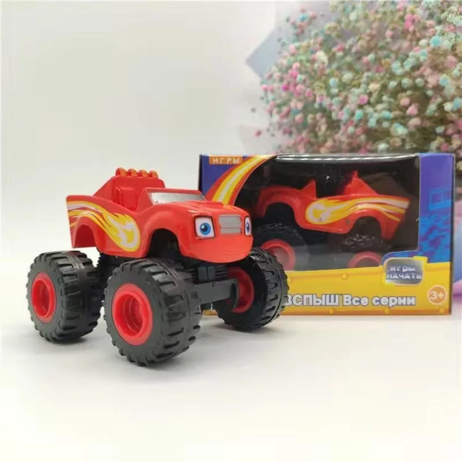 6Pcs new cartoon monster truck mini cartoon friction power push-pull off-road vehicle toy set cartoon model birthday gift