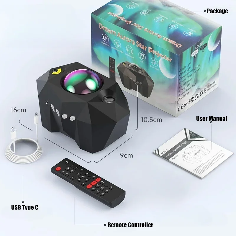 NIEUWE Aurora Projectoren Galaxy Star Projector Noorderlicht Sterrenhemel Maanlamp Voor Slaapkamer Decor Bluetooth Muziek Nachtlampjes