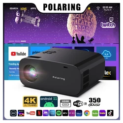 Polaring P7 Pro  1G+16G 1080P Android 4K Projetor Dual 6G Wifi BT 300Ansi Cinema Home  Keystone Proyector