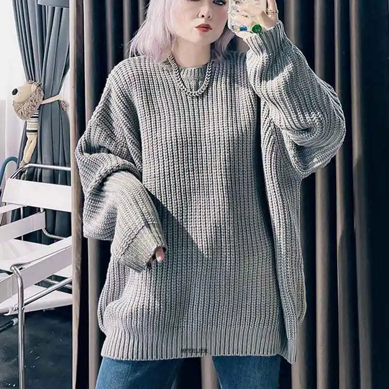 Size 6XL 150kg Winter Knitted Sweater O Neck Long Sleeve Loose Women Sweater Vintage Sweaters Sweet Women Pullover