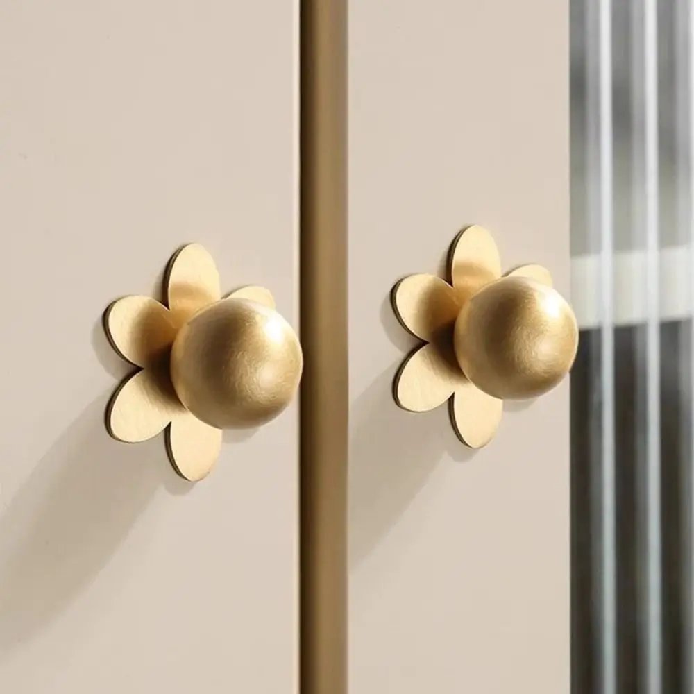 

Modern Minimalist Brass Drawer Backplates & Cabinet Pulls, French Style Creative Premium Single-Hole Handles for Wardrobes