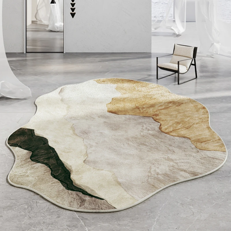 Wabi-sabi Style Carpets for Living Room Light Luxury Irregular Shape Bedroom Decor Carpet Fluffy Soft Plush Rug Home Thicken Mat