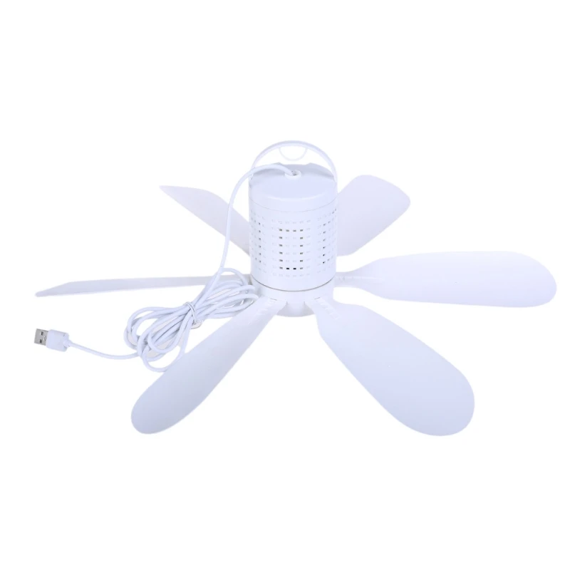 

USB Small Ceiling Fan Quiet Operation 5V 5W for Outdoor Camping and Outages Tent Fan 6Leaves 15.7inch Dropship