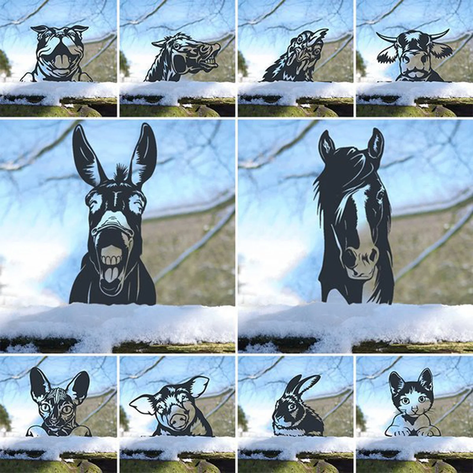 

Garden Goat Outdoor Decoration Statue Garden Fence Art Decoration Metal Animal Silhouette Garden Fence Decoration