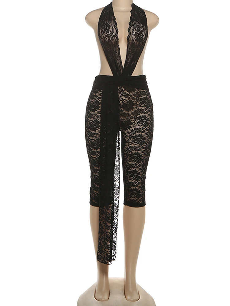 

Kliou сексуальные комбинезоны с открытой спиной, женские жаккардовые лоскутные комбинезоны с лямкой на шее и глубоким v-образным вырезом без рукавов, обтягивающие персиковые бедра, клубные вечерние комбинезоны