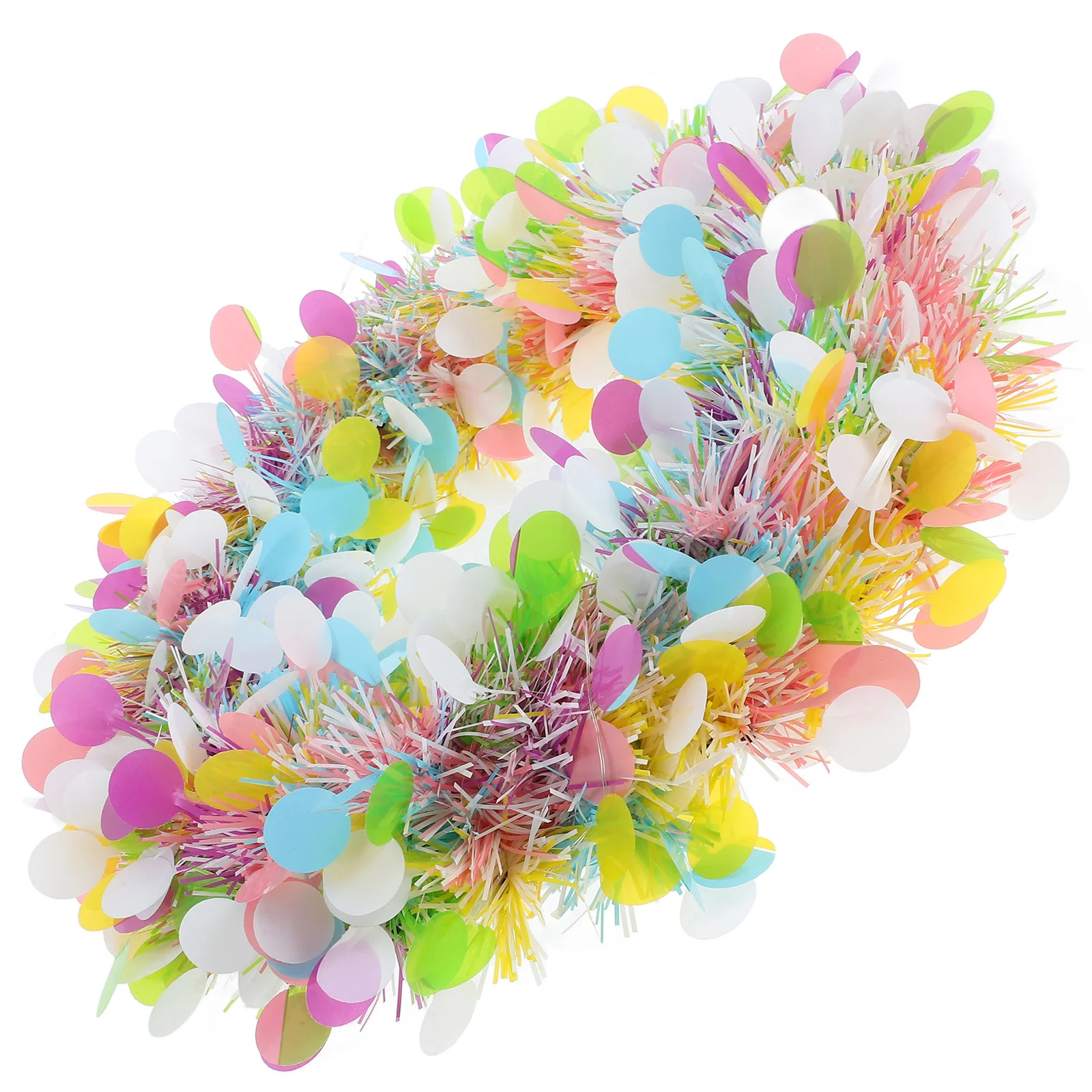 

Tinsel Christmas Wreath with Glitter Garland for Front Door Mantel Window Party Decor Holiday Seasonal Decoration No Lights