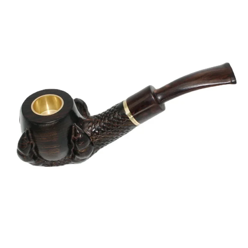 Solid wood pipe carving dragon claw purple light sandalwood yellow pear smoking bag pot