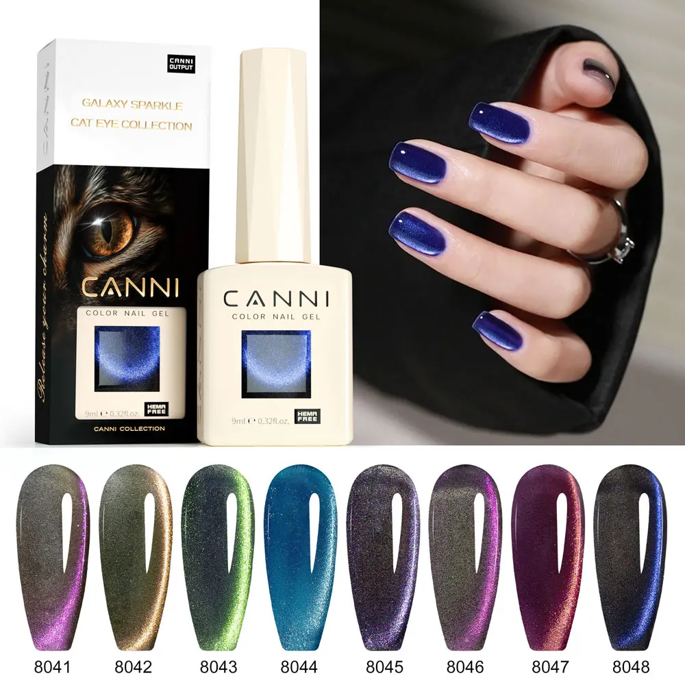 

CANNI TPO/HEMA FREE Cat Eye Gel Nail Polish 9ml 48 Colors Nail High Gloss Soak Off UV Gel Gel Polish Art Manicure Salon DIY