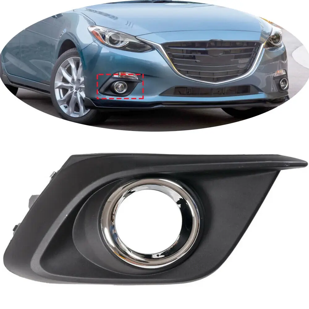 

Car Front Bumper Fog Light Lamp Cover Hood Chrome For Mazda 3 Axela 2014 2015 2016 BKD1-50-C11 BKD1-50-C21