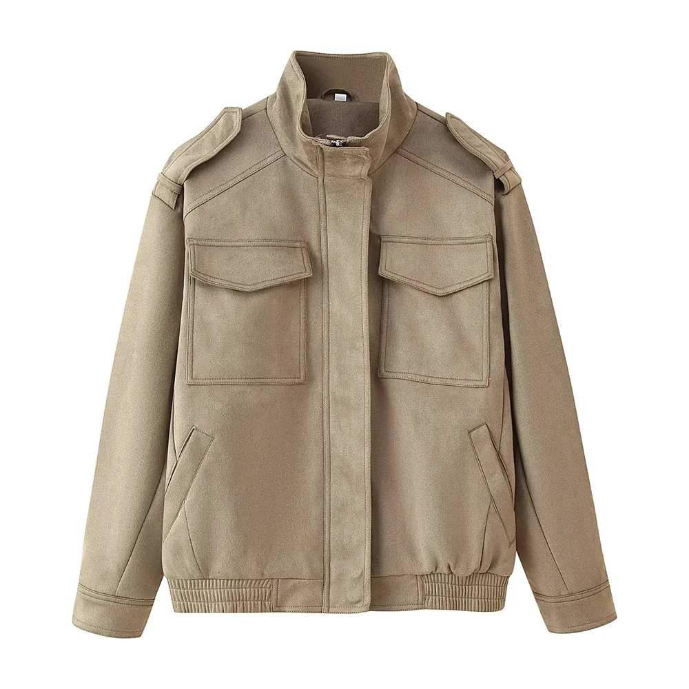 European and American style autumn new women's clothing design sense versatile suede texture leather jacket