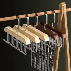 Multifunctional Wave Solid Wood 8 Hooks Clothes Rack Clothes-hanger Household Lingerie Scarf Sling Bow Tie Bath Towel Hooks