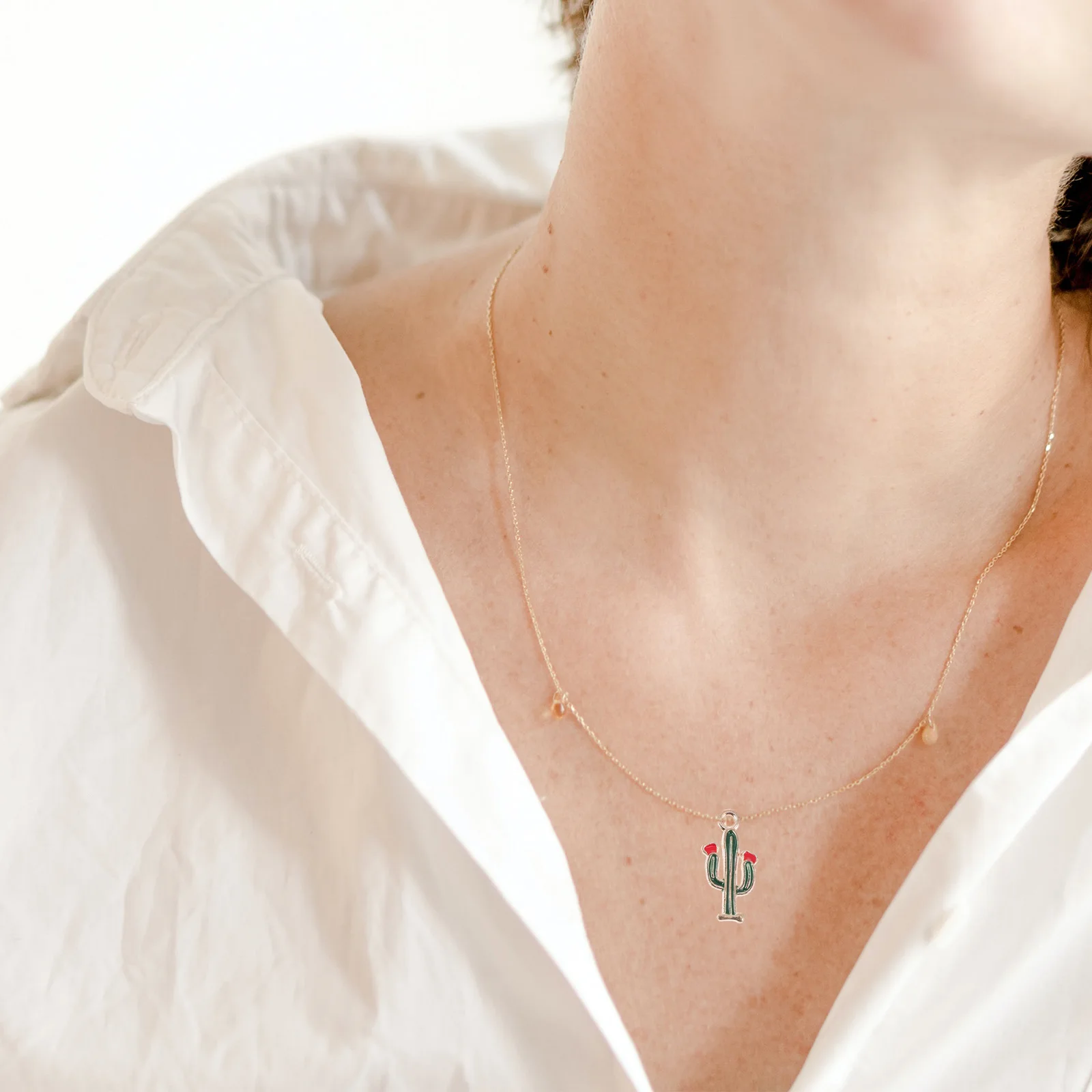 

40pcs Cactus Pendant Charms Alloy DIY Jewelry Accessories for Necklace Bracelet Keychain Craft Decoration Cute Plant Hanging