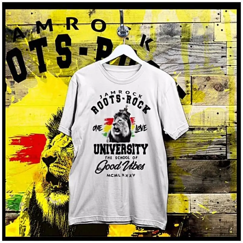 Reggae t-shirt Dubplate Haile selassie Lion Jamaican Rastaman African roots tee