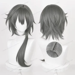Game ES Crazy:B Shiina Niki Cosplay Wig 60cm Grey Hair Anime Heat Resistant Synthetic Wigs + Wig Cap