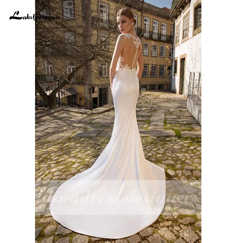 Lakshmigown Mermaid Wedding Dress vestido de novia Lace Appliques Bride dress sereia Wedding Dress 2021