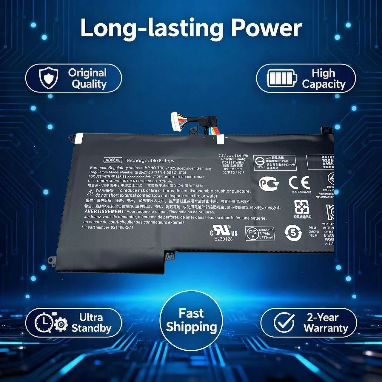 Original AB06XL Laptop Battery For HP ENVY 13-AD019TU AD020TU AD106TU AD108TU AD027TU TPN-I128 HSTNN-DB8C 921408-2C1 921438-855