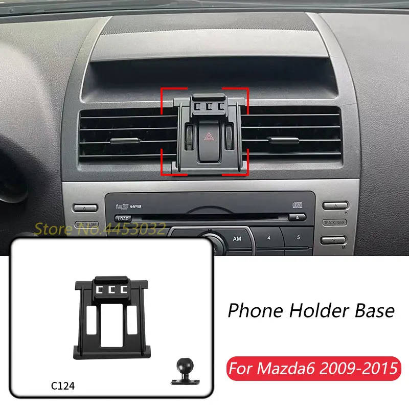 Car Phone Holder Base Special Mounts For Mazda 6 2009-2015 Fixed Air Outlet Bracket Base Accessories With Ball Head 17mm