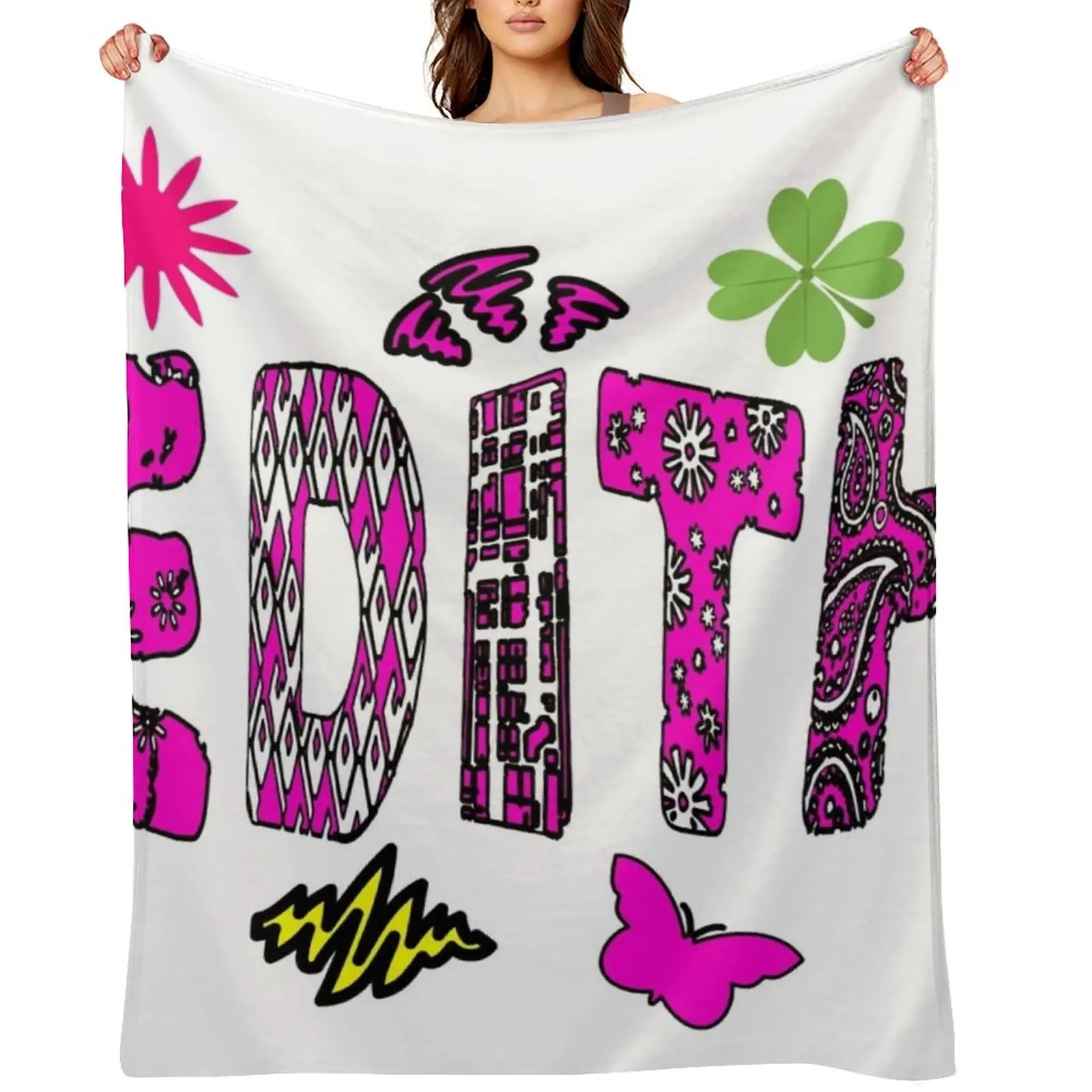 

EDITH COLLECTION Throw Blanket Flannel Polar Fashion Sofas Multi-Purpose Blankets