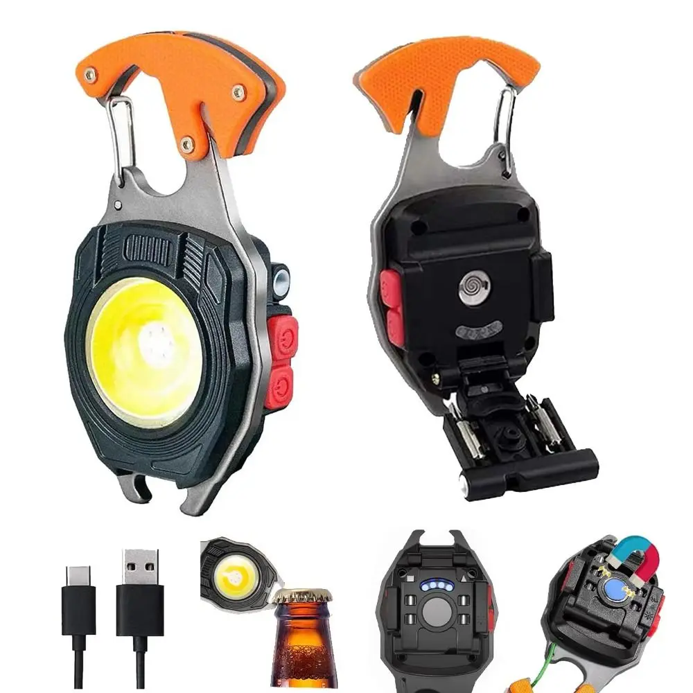 

Portable Keychain Flashlight Rechargeable Waterproof Keychain Lighter 7 Light Modes Multifunctional Mini Camping Light Camping