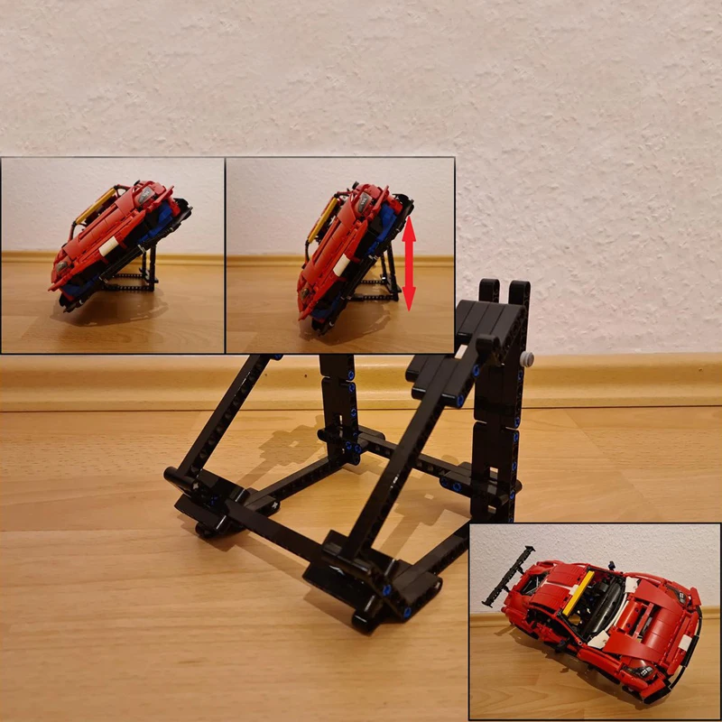 

90PCS MOC 1:8 scale Adjustable Side Vertical Custom stand 42125 Ferring Sports car racing Model Display Stand technology blocks