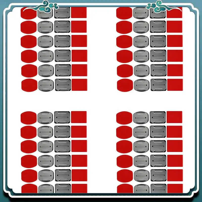 Conjunto de acessórios para capacete ABSK 48X montagens de superfície + 48X adesivos adesivos almofadas adesivas para Gopro Hero 7/6/5/4/3 +/3 Hero Session