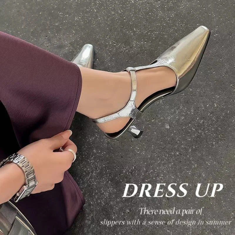 2026 new summer women sandals natural leather plus size 22-29cm cowhide+sheepskin square toe ankle-buckle high heel women shoes