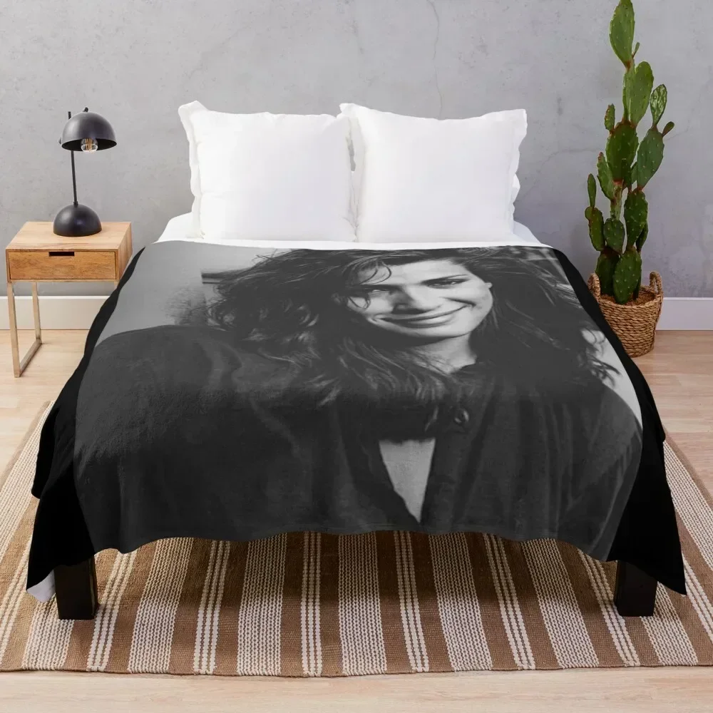 

Gia Carangi Smiling Contentedly Throw Blanket Soft Sherpa Fleece Warm Blanket for Winter