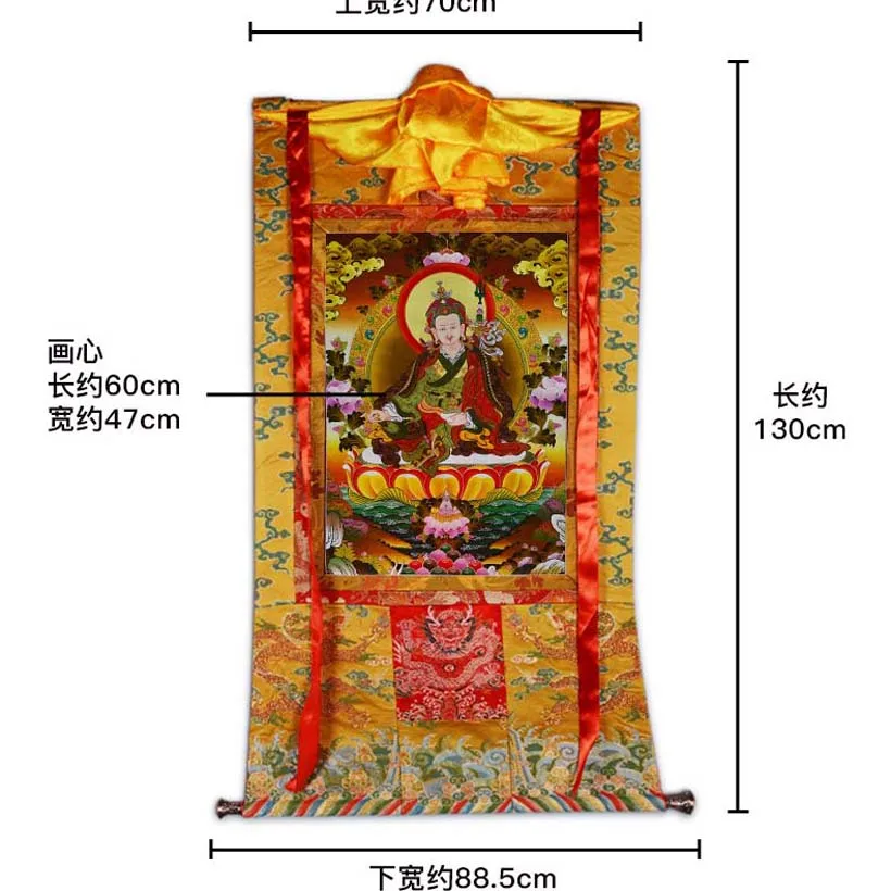 130cm large Wholesale Buddhist supplies HOME Temple WALL High grade decorative silk Padmasambhava Thang-ga Thangka painting