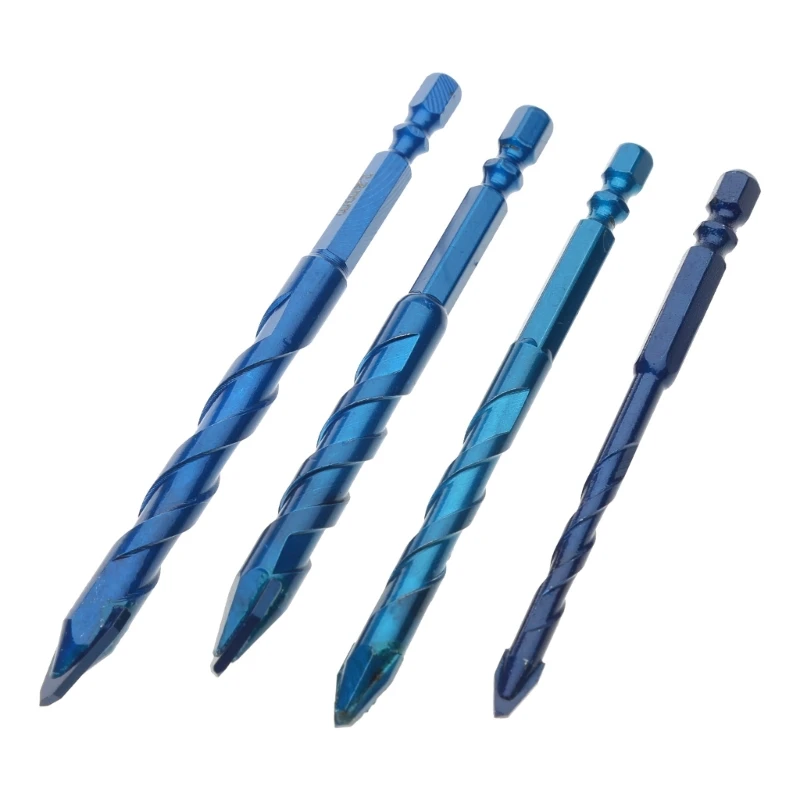 4Pcs 6/8/10/12mm Highs Strength Oblique Head Eccentric Drill Bit for Tile Metal Glass Plastic Dropship