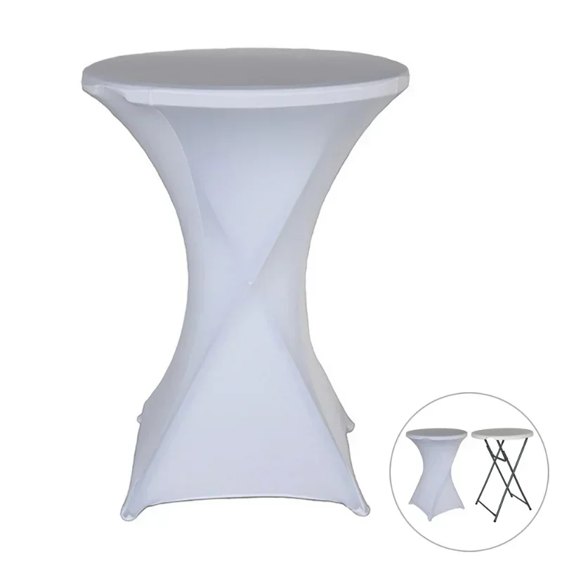 DD Height Stretch Round Tablecloth Cocktail Table Spandex Table Cloth Bar Hotel Party Wedding Table Cloth Decoration Multi-color