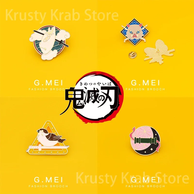 

Demon Slayer Tanjirou Anime Pins Metals Brooch Nezuko Zenitsu Inosuke Shinobu Kyoujurou Giyuu Collectible Badges Bags Decor Gift