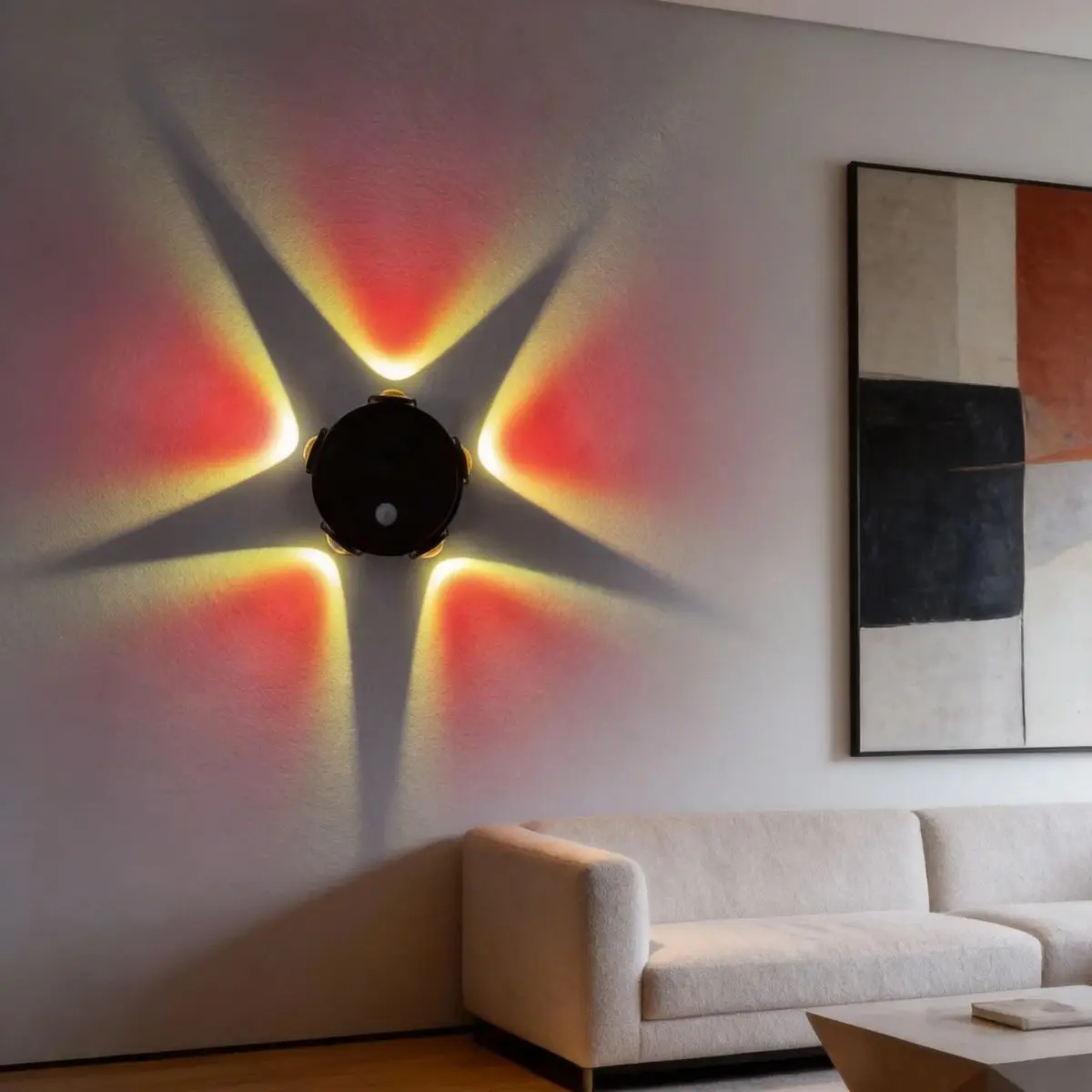 1pc Intelligent RGB Electromagnetic Induction Wall Lamp Rechargeable Lamp Suitable for Bedroom Wardrobe Garden Home Decoration L