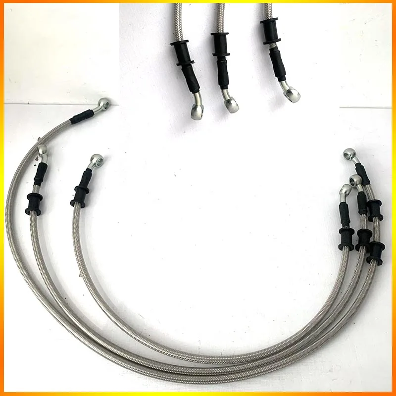 Longitud 40 cm-150 cm Manguera de freno hidráulico Línea de manguera de freno universal Cable de freno de acero Cabezal de banjo ambos lados 28 °  