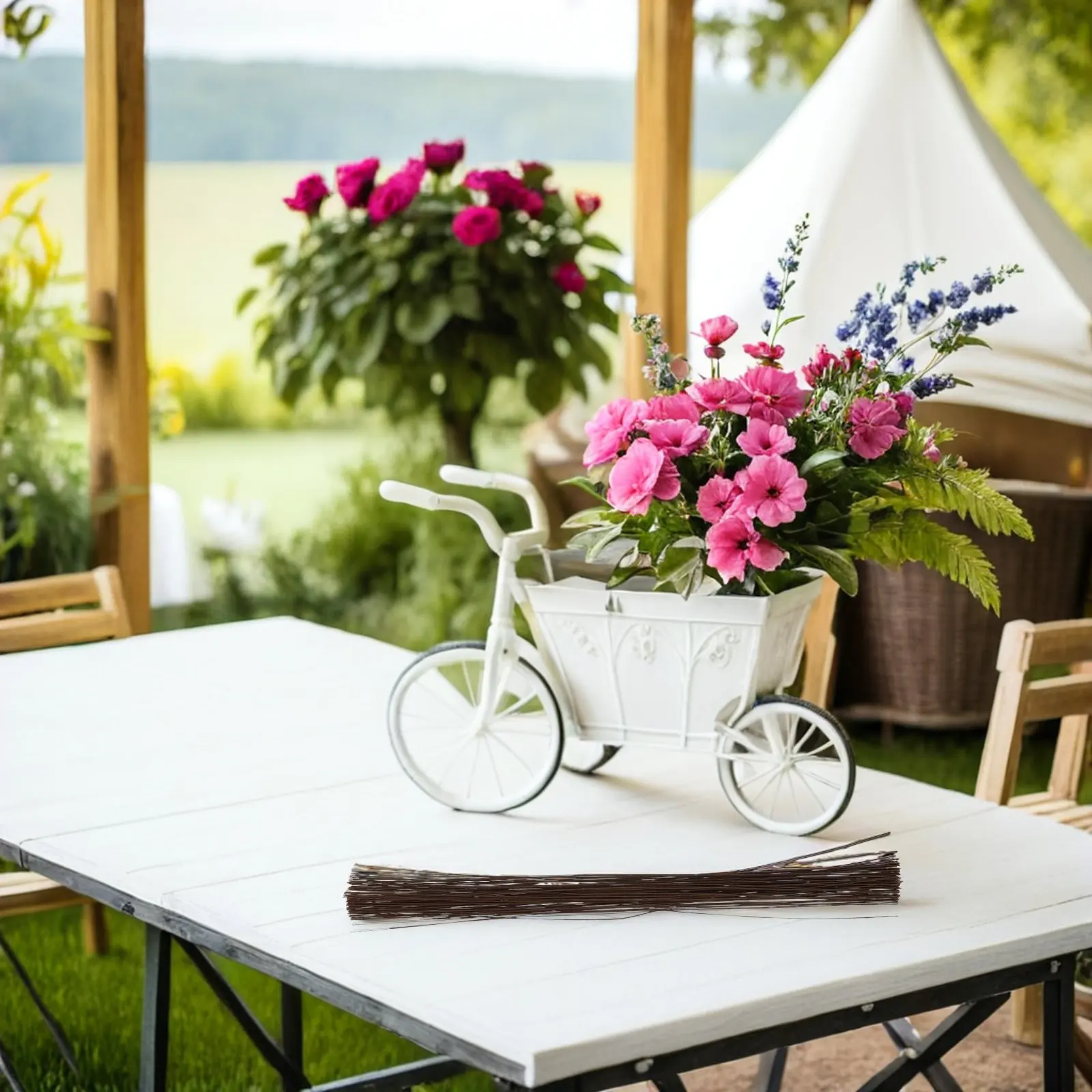 

100 шт. проволоки для флористики в бумажной оплетке, 0,55 мм, гибкая железная проволока для искусственных цветов, букетов, венков