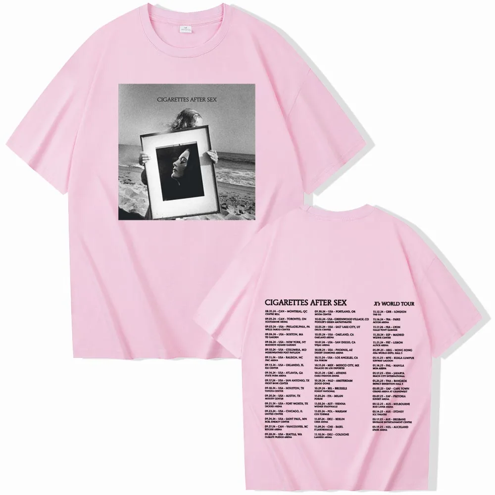 السجائر بعد جولة الجنس 2025 تي شيرت رجل إمرأة Harajuku س الرقبة الصيف قميص غير رسمي